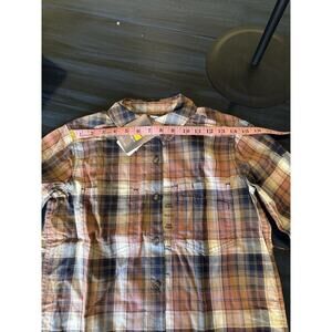 Carhartt Women's Fairview Brown Plaid Shirt Extra Small Outside Hiking Comfy
